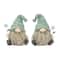 5.25" Faux Stone Garden Gnome with Flower Figurines Set